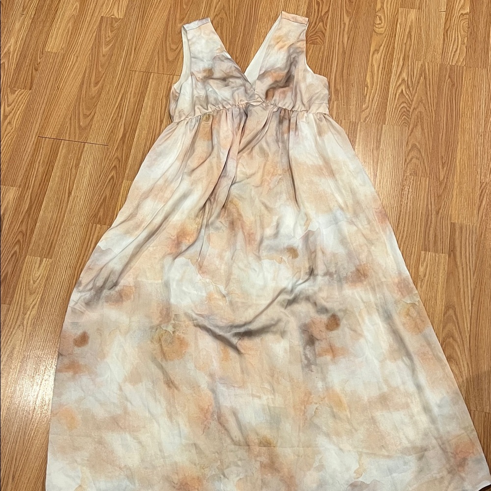 H&M Elegant Sleeveless Maxi Dress - Cream and Tan